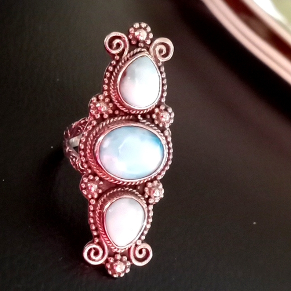 BALI LEGACY LARIMAR 3 STONE RING - Picture 9 of 10